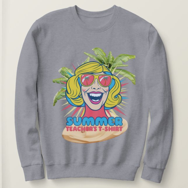 Sudadera Groovy Summer Vibes Smiley Tee para profesores (Anverso del diseño)