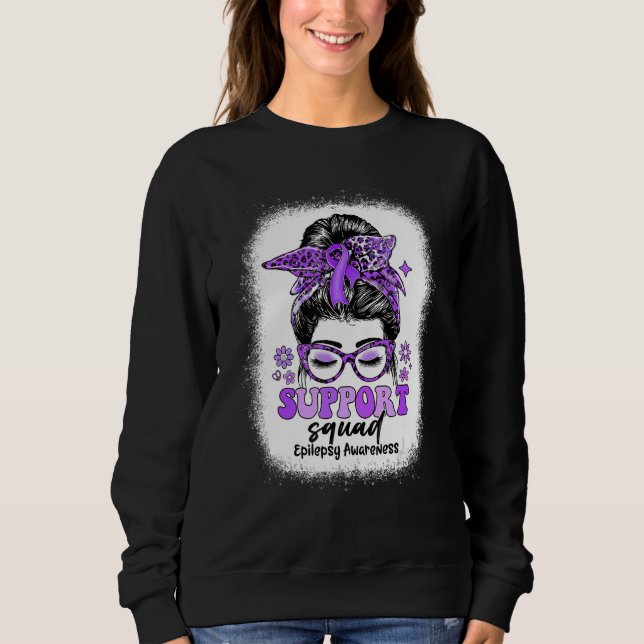 Sudadera Groovy Support Squad Messy Bun Epilepsy Awareness (Anverso)