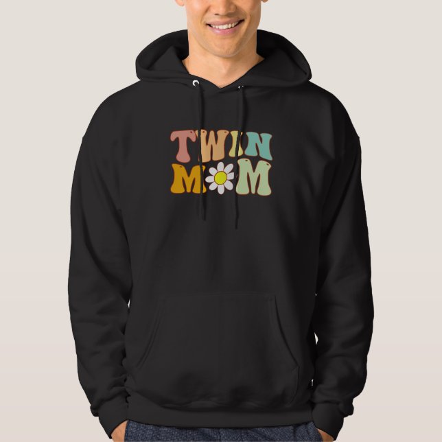 Sudadera Groovy Twin Mama  Mother s Day For New Mom Of Twin (Anverso)