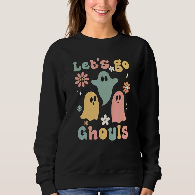 Sudadera Groovy Vamos a ir Duendes Floral Fantasma Hippie H (Anverso)