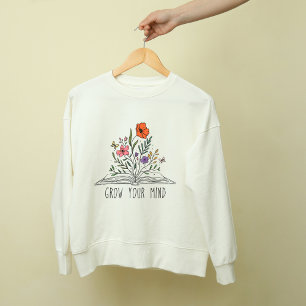 Sudadera Grow your mind Boho Wildflower and book