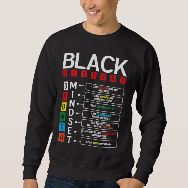Sudadera Growth Mindset Definition Cool Black History Month (Anverso)