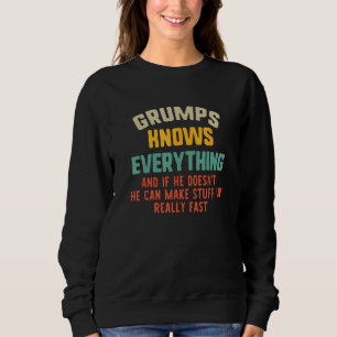 Sudadera Grumps Lo Sabe Todo Vintage Divertido Día del Padr