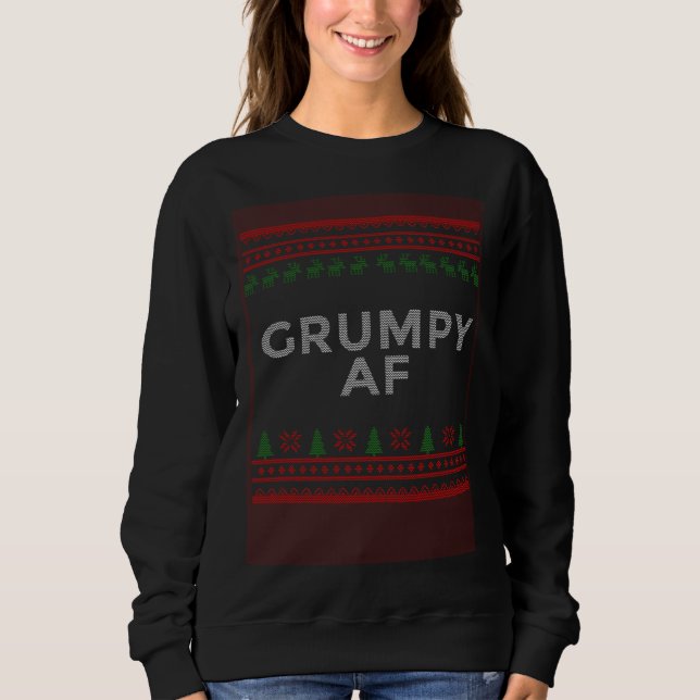 Sudadera Grumpy AF Family Ugly Matching Family Christmas (Anverso)