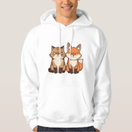 Sudadera Grumpy Cartoon Cat and Fox Duo Kawaii Hoodie