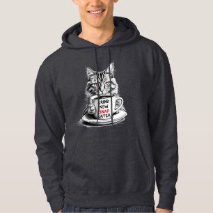 Sudadera Grumpy Coffee Cat Hoodie con audaz Cita Caffeine