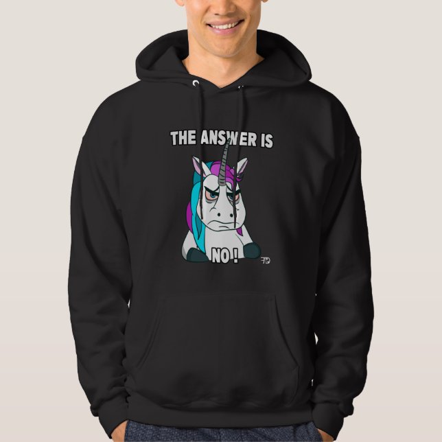 Sudadera Grumpy Funny Unicorn Says No (Anverso)