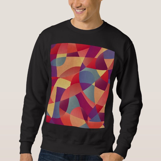Sudadera Grunge colorido: fondo de triángulos geométricos (Anverso)