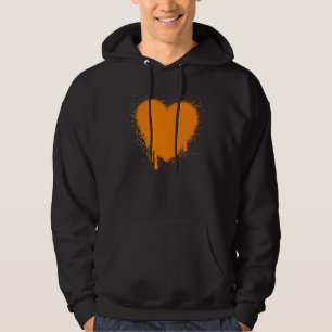Sudadera Grunge Heart - Naranja