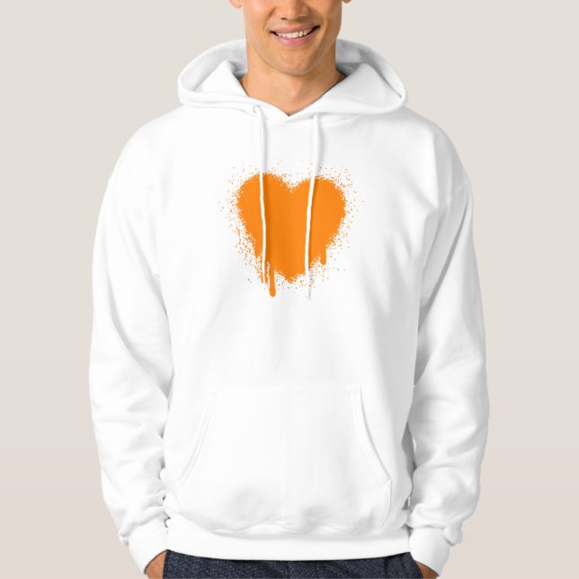Sudadera Grunge Heart - Naranja (Anverso)