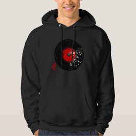 Sudadera Grunge Retro Del Registro Vinil Con Flores De Saku