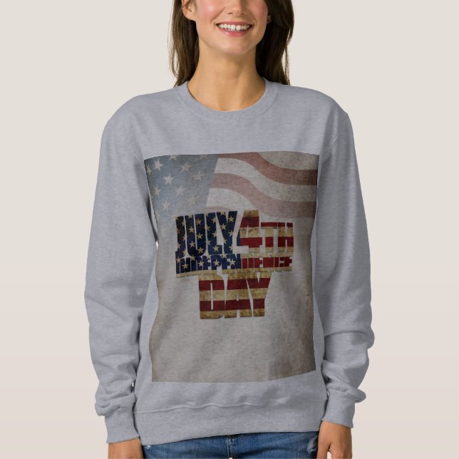 Sudadera Grunge USA 4 de julio Gráfico de Independencia (Anverso)