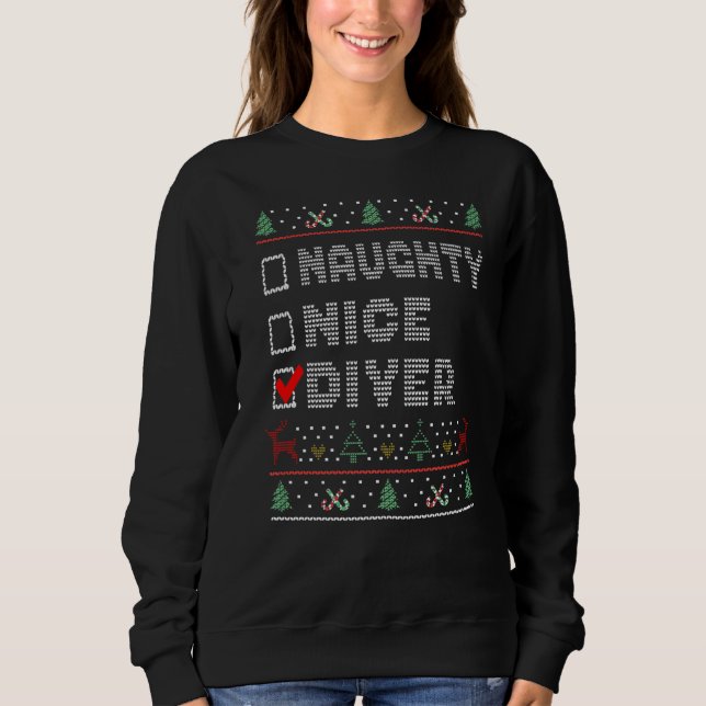 Sudadera Grupo de Navidades Naughty Nice Parking Diver (Anverso)