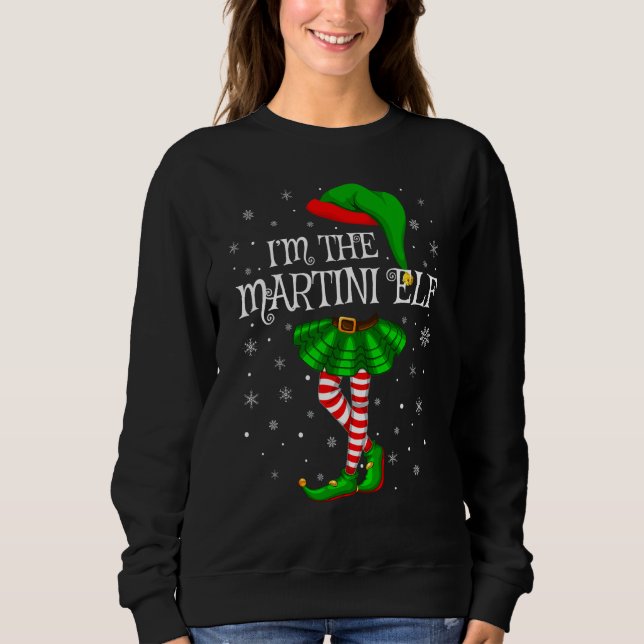 Sudadera Grupo familiar coincidente Yo soy el Martini Elf C (Anverso)