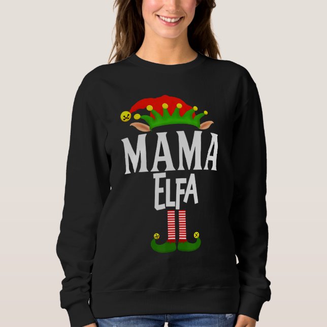 Sudadera Grupo Familiar Soy Mama Elfa Elf Coincidiendo En E (Anverso)