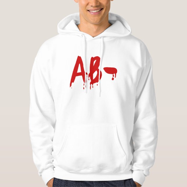 Sudadera Grupo sanguíneo AB- Hospital negativo de #Horror (Anverso)