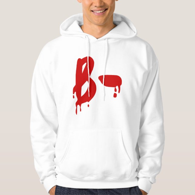 Sudadera Grupo sanguíneo B - Hospital negativo de #Horror (Anverso)