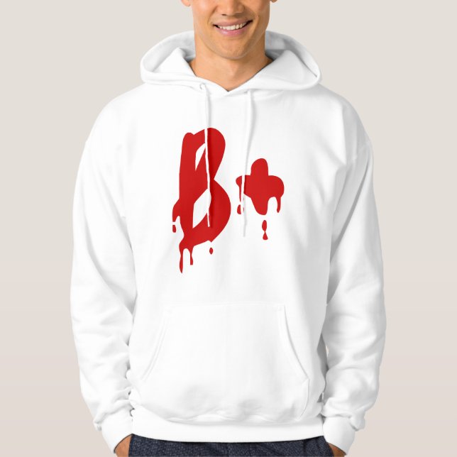 Sudadera Grupo sanguíneo B+ Positivo #Horror Hospital (Anverso)