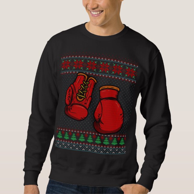 Sudadera Guantes de boxeo Navidades suéteres feos (Anverso)