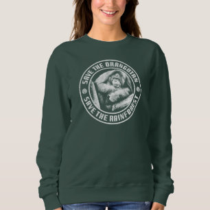SUDADERA GUARDAR EL ORANGUTÁN AHORRA LA SELVA LLUVIA.