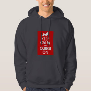 Sudadera Guarde la calma y el Corgi en Corgi rodado