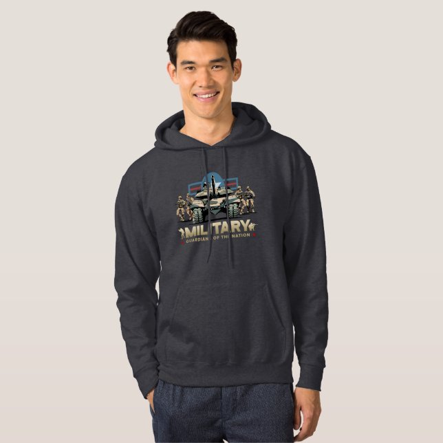 Sudadera Guardián de la nación (modo oscuro) | Hombre (Anverso completo)