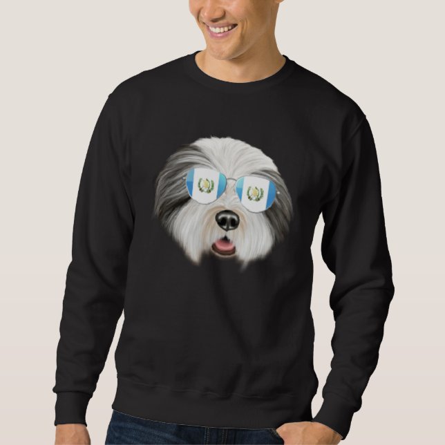 Sudadera Guatemala Flag Bearded Collie Dog Guatemala Pocket (Anverso)
