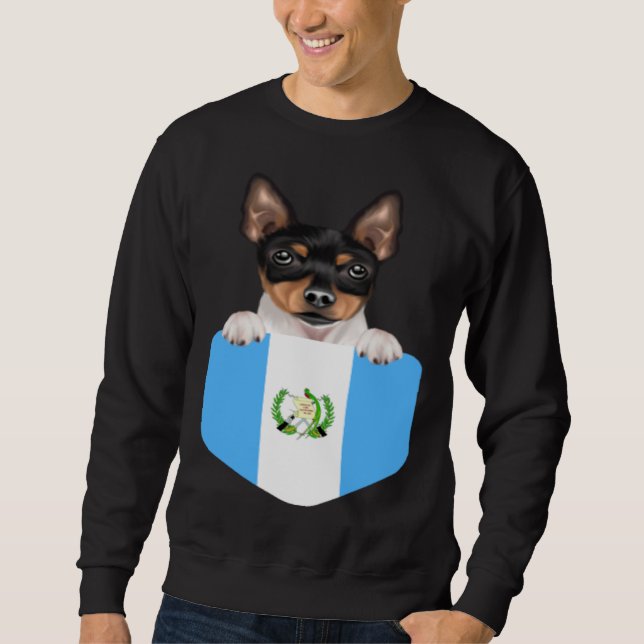 Sudadera Guatemala Flag Toy Fox Terrier Dog In Pocket (Anverso)