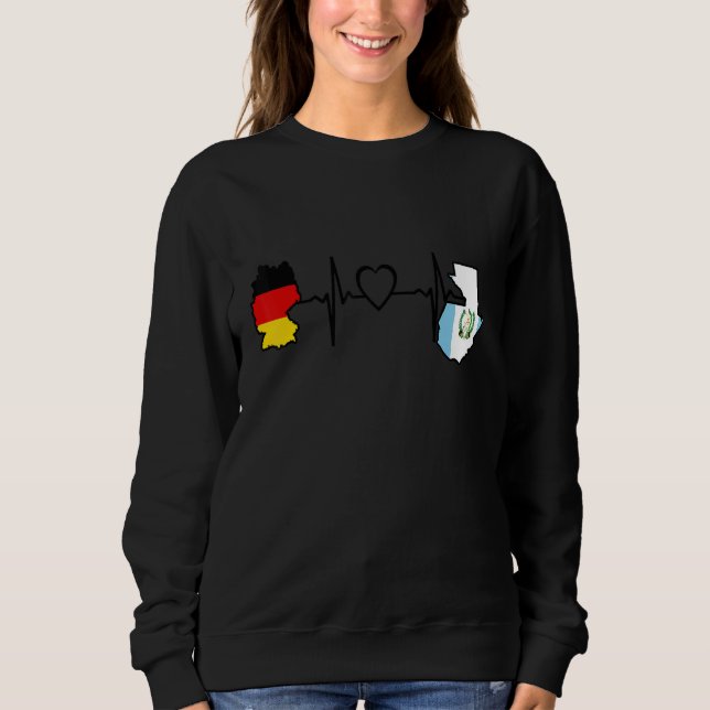 Sudadera Guatemala Germany Flag Guatemalan German Heartbeat (Anverso)