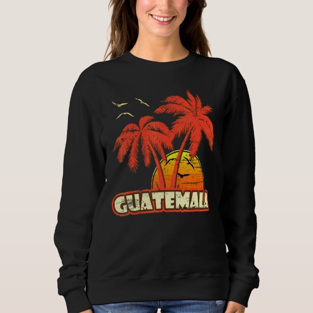 Sudadera Guatemala Verano Árboles de palmera 80's Beach Sun (Anverso)