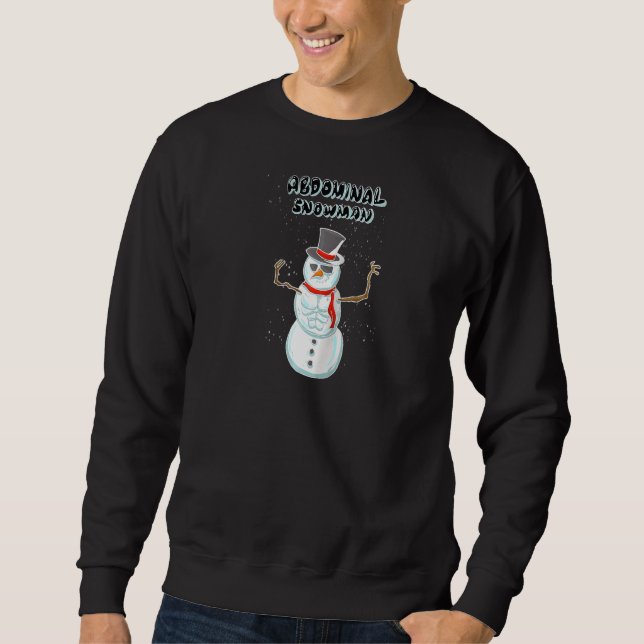 Sudadera Guay Abdominan Snowman Funny Winter Snow Abs Athle (Anverso)