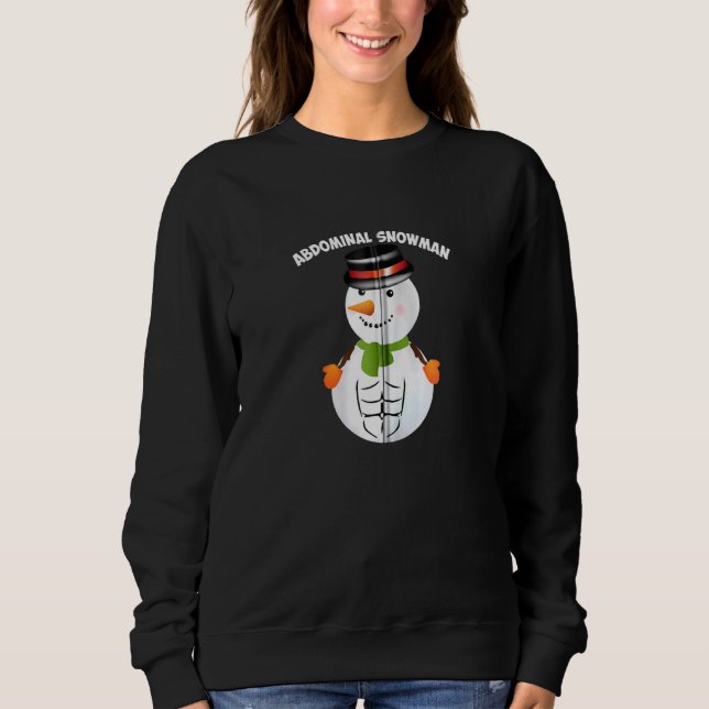 Sudadera Guay Abdominan Snowman Funny Winter Snow Abs Athle (Anverso)
