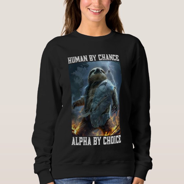 Sudadera Guay Alpha Sloth Cringey Funny Cringe Alpha Animal (Anverso)