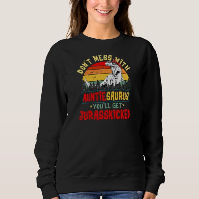 Sudadera Guay Auntiesaurus Dinosaur Rex Cute Madre (Anverso)