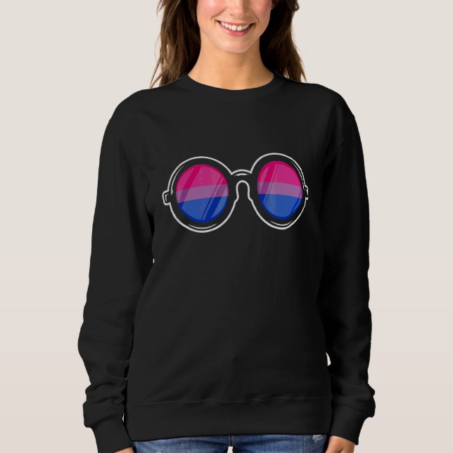 Sudadera Guay Bisexual Gafas de Sol Queer Bi Pride Mes Lgbt (Anverso)