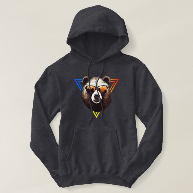 Sudadera Guay Brown Bear con gafas de sol Fun Hoodie (Diseño del anverso)