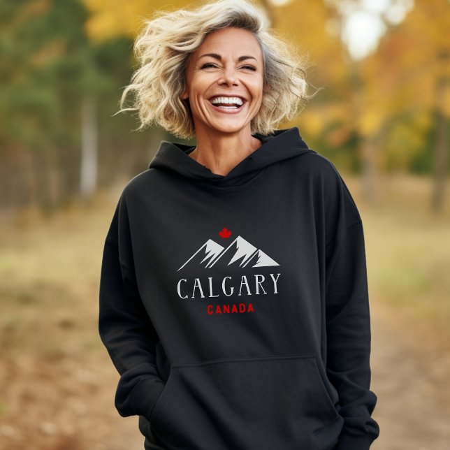 Sudadera Guay Calgary Canada Mountains Maple Leaf Dark (Subido por el creador)