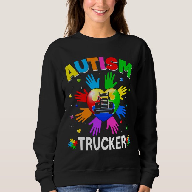 Sudadera Guay Camionero Autismo Conciencia Surge el rompeca (Anverso)