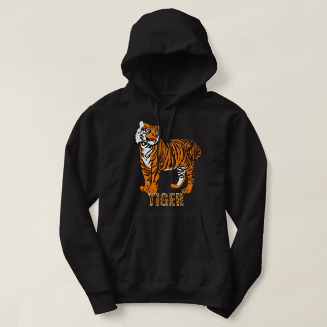 Sudadera Guay contrastan buen trabajo de ilustracion tigre  (Diseño del anverso)