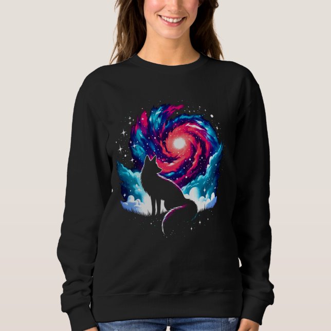 Sudadera Guay Cosmic Fox Galaxy Graphic Space Art (Anverso)
