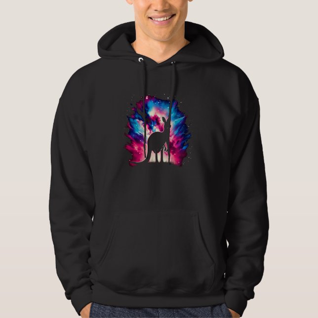 Sudadera Guay Cosmic Kangaroo Galaxy Graphic Space Art (Anverso)