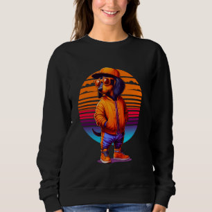 Sudadera Guay Dachshund Dog Moderno Estilo Urbano Sunset Re