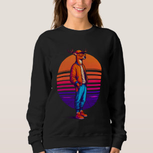 Sudadera Guay Deer Moderno Estilo Urbano Sunset Retro Art