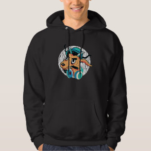 Sudadera Guay Dj Goat with Headphones Punk Goat Love Music