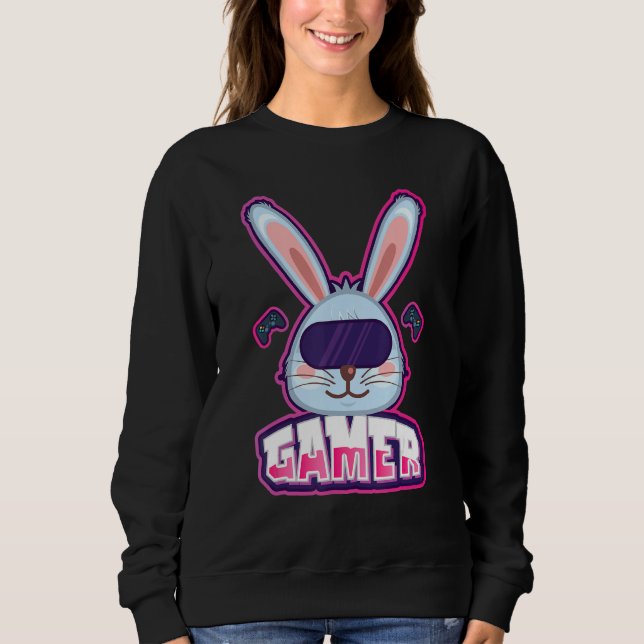 Sudadera Guay Easter Bunny Gamer Easter Basket Rabbit (Anverso)
