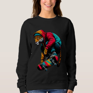 Sudadera Guay Funky Jaguar Skateboarding Ilustracion Arte