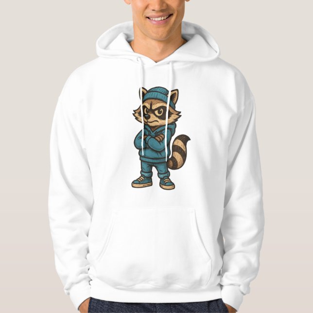 Sudadera Guay Gangster Raccoon - Animal de la calle urbana (Anverso)