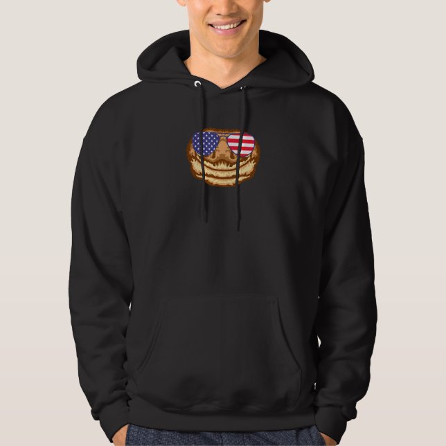 Sudadera Guay Gecko Con Bandera De Ee. Uu. Gafas De Sol (Anverso)