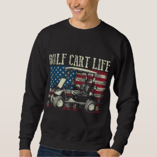 Sudadera Guay Golf Cart Vintage US Flag Funny Golfing Gift