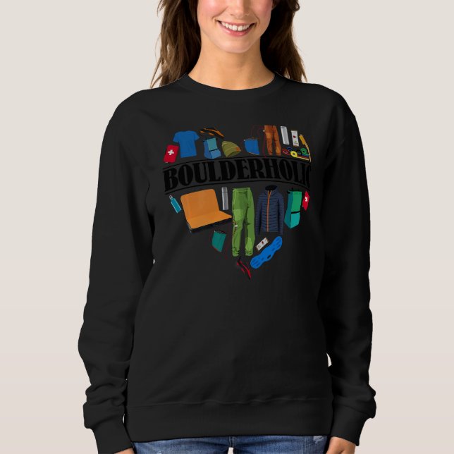 Sudadera Guay I Love Boulder Saying Rock Climbing Mountain (Anverso)